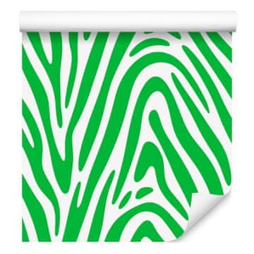 Zelene in metine zebraste črtaste tapete za dnevno sobo in spalnico 50x1000 cm