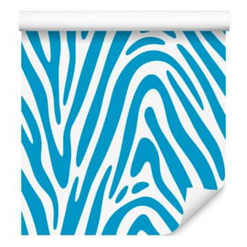 Tapeta z zebrastimi črtami, turkizna, celadon in bela za dnevno sobo in spalnico 50x1000 cm