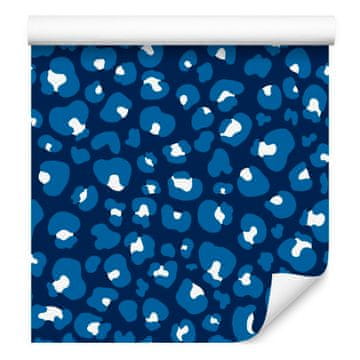 Modra in vijolična usnjena tapeta, modra, temno modra in azurna, 50x1000 cm