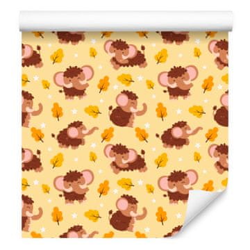 Mammoth kremno-oranžna tapeta za dnevno sobo in spalnico 50x1000 cm