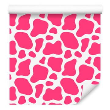 Tapeta Cow Patches Pink in Powder Pink za dnevno sobo in spalnico 50x1000 cm