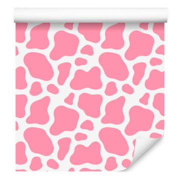 Tapeta Cow Patches v pudrasto roza barvi, fini detajli za dnevno sobo in spalnico 50x1000