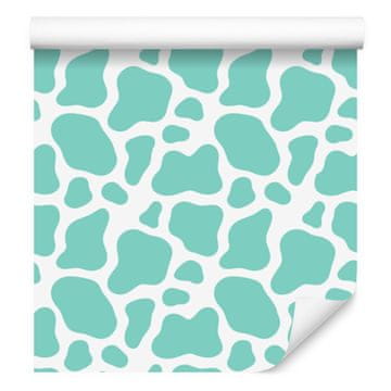 Tapeta Cow Patches Mint za dnevno sobo in spalnico 50x1000 cm