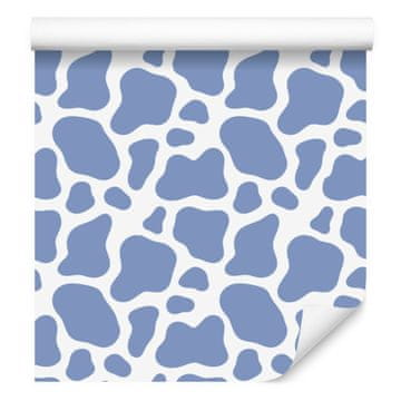 Tapeta Cow Patches Blue, modra sredina za dnevno sobo in spalnico 50x1000 cm