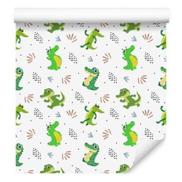 Krokodil tapeta bela za dnevno sobo in spalnico 50x1000 cm