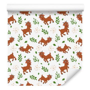 Tapeta Kozy bela in oranžna za dnevno sobo in spalnico 50x1000 cm