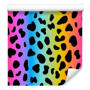 Barvita tapeta z leopardjimi pikami, črno-rumena, za dnevno sobo in spalnico 50x1000