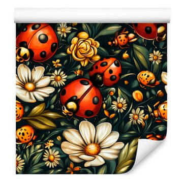 Tapeta Pikapolonica zlata in steklenično zelena za dnevno sobo in spalnico 50x1000 cm
