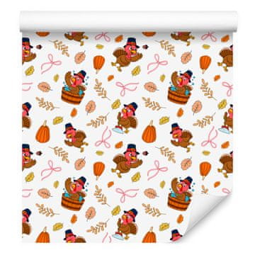 Tapeta s purani v beli in krem barvi, kremno ozadje za dnevno sobo in spalnico 50x1000 cm