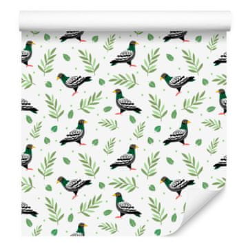 Tapeta v beli in svetlo sivi barvi za dnevno sobo in spalnico 50x1000 cm