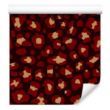 Rdeča žametna usnjena tapeta bordo, oranžna in rdeča 50x1000 cm