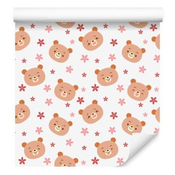 Ozadje Bear White, Cream and Bresque za dnevno sobo in spalnico 50x1000