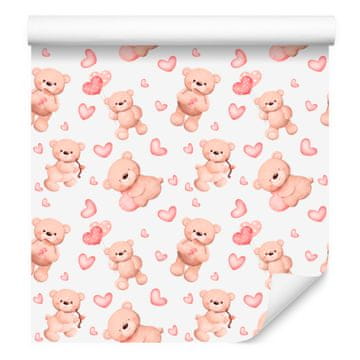 Tapeta Bear White and Cream za dnevno sobo in spalnico 50x1000 cm