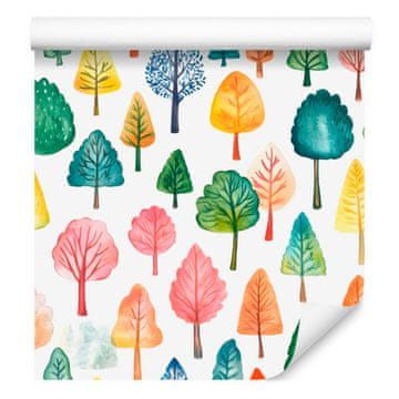 Tapeta z rožami in listi v beli in krem barvi za dnevno sobo in spalnico 50x1000 cm