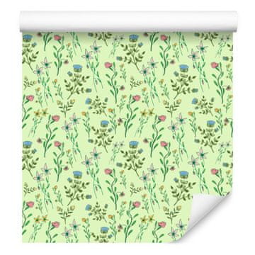 Tapeta z motivom divjega cvetja, limete in mete, za dnevno sobo in spalnico 50x1000 cm