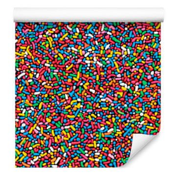 Tapeta z motivom rojstnega dne, rdeča, modra in roza, 50x1000 cm