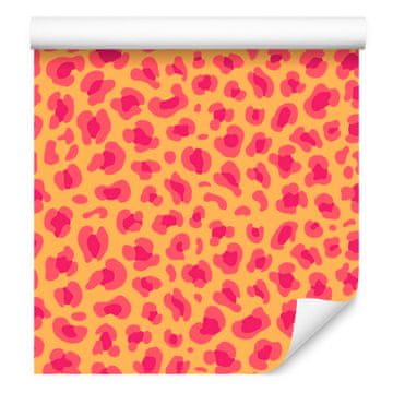 Usnjena tapeta v roza, oranžni, breskovi in koralni barvi 50x1000 cm