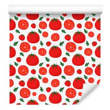Tapeta Paradižnik v koralni in rdeči barvi za dnevno sobo in spalnico 50x1000 cm