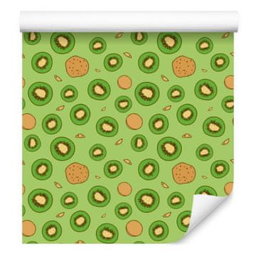Tapeta v barvi kivija in limete, rumene in zlate barve za dnevno sobo in spalnico 50x1000 cm
