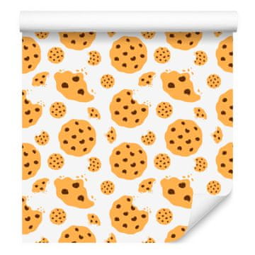 Tapeta s hrano v beli in krem barvi za dnevno sobo in spalnico 50x1000 cm