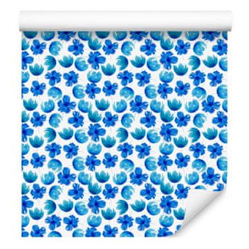 Tapeta v azurno modri in borovničevi barvi za dnevno sobo in spalnico 50x1000 cm
