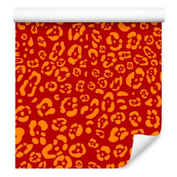 Oranžna tapeta z živalsko kožo, rdeča in oranžna, 50x1000 cm