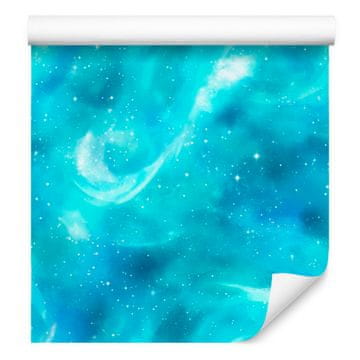 Fototapeta z akvarelno galaksijo, turkizna, celadon in azurna, 50x1000 cm