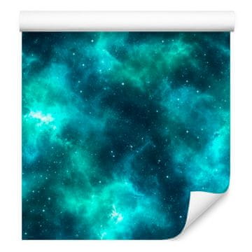 Fototapeta z akvarelno galaksijo, turkizna, morsko zelena in celadon, 50x1000 cm