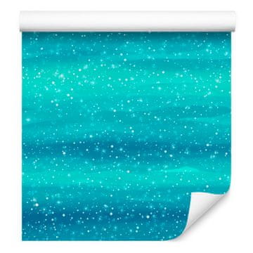 Fototapeta z akvarelnim motivom galaksije, turkizna, meta in celadon, 50x1000 cm