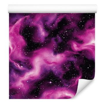 Akvarelna tapeta Galaxy v barvi slive, vijolične, črne in vijolične barve 50x1000 cm