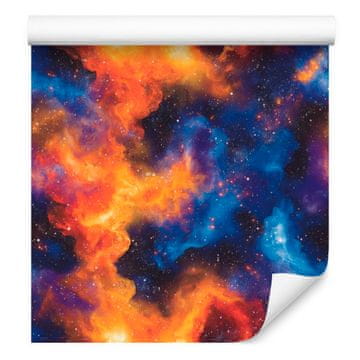 Akvarelna tapeta Galaxy modra in temno modra, indigo ozadje 50x1000 cm