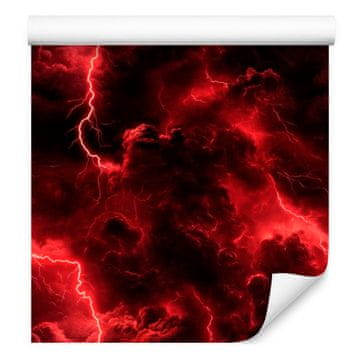 Akvarelna tapeta Galaxy v bordo in rdeči barvi za dnevno sobo in spalnico 50x1000