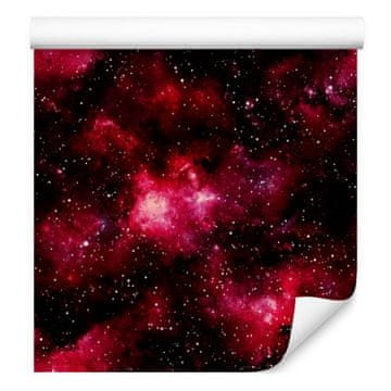 Fototapeta Watercolor Galaxy v bordo in črni barvi za dnevno sobo in spalnico 50x1000 cm