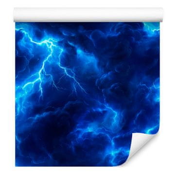 Tapeta z akvarelno galaksijo v modri barvi, prozorni detajli 50x1000 cm