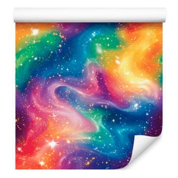 Akvarelna tapeta Galaxy modra, vijolična in zlata 50x1000 cm
