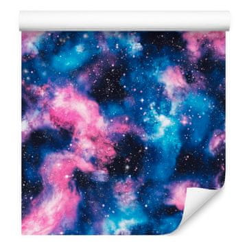 Akvarelna tapeta z galaksijo v modri barvi, barvita paleta 50x1000 cm