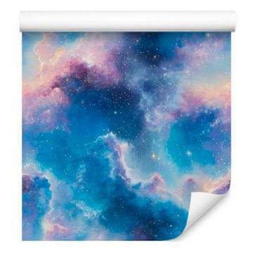 Fototapeta z akvarelno galaksijo, modra in svetlo siva, 50x1000 cm