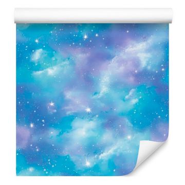 Akvarelna tapeta Galaxy Azurna, modra in celadon 50x1000 cm