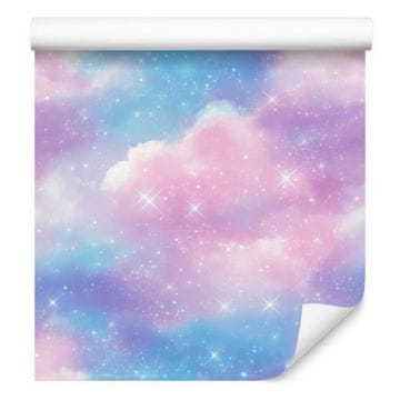 Akvarelna tapeta Galaxy sivka, azurna, modra in bela 50x1000 cm