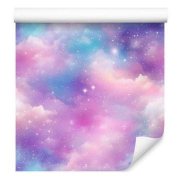 Akvarelna tapeta Galaxy Lavender, Vijolična, Modra in Azurna 50x1000 cm