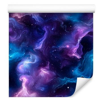 Akvarelna tapeta Galaxy v mornarsko modri in modri barvi, fini detajli 50x1000 cm