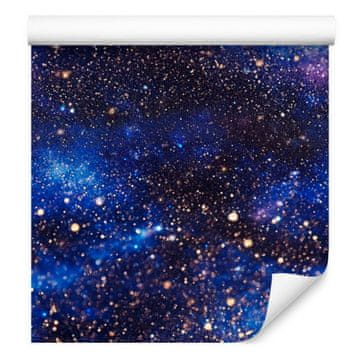 Akvarelna tapeta Galaxy mornarsko modra za dnevno sobo in spalnico 50x1000