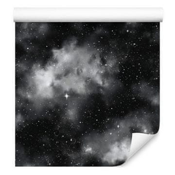 Tapeta Watercolor Galaxy v grafitni in črni barvi za dnevno sobo in spalnico 50x1000