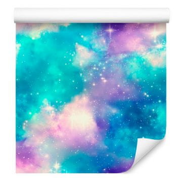 Akvarelna tapeta Galaxy Turkizna, modra in sivkasta 50x1000 cm