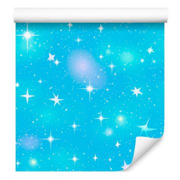 Akvarelna tapeta Galaxy Turkizna in azurna za dnevno sobo in spalnico 50x1000