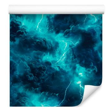 Akvarelna tapeta Galaxy turkizna in mornarsko modra, turkizno ozadje 50x1000 cm