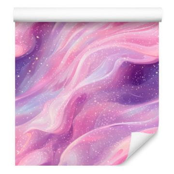 Akvarelna tapeta Galaxy, pudrasto roza ozadje, sivkin center, 50x1000 cm