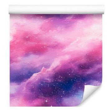 Akvarelna tapeta Galaxy, sivkino ozadje, vijolična sredina, 50x1000 cm