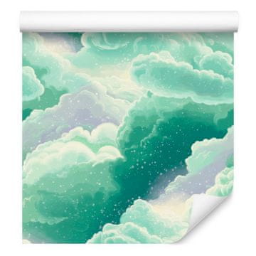 Ozadje Watercolor Galaxy Mint and Sea za dnevno sobo in spalnico 50x1000