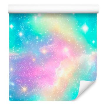Ozadje Watercolor Galaxy z meto in sivko za dnevno sobo in spalnico 50x1000